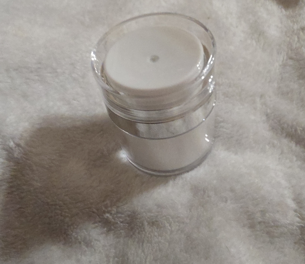 White And Silver Pumpless Cosmetic Cream Container
